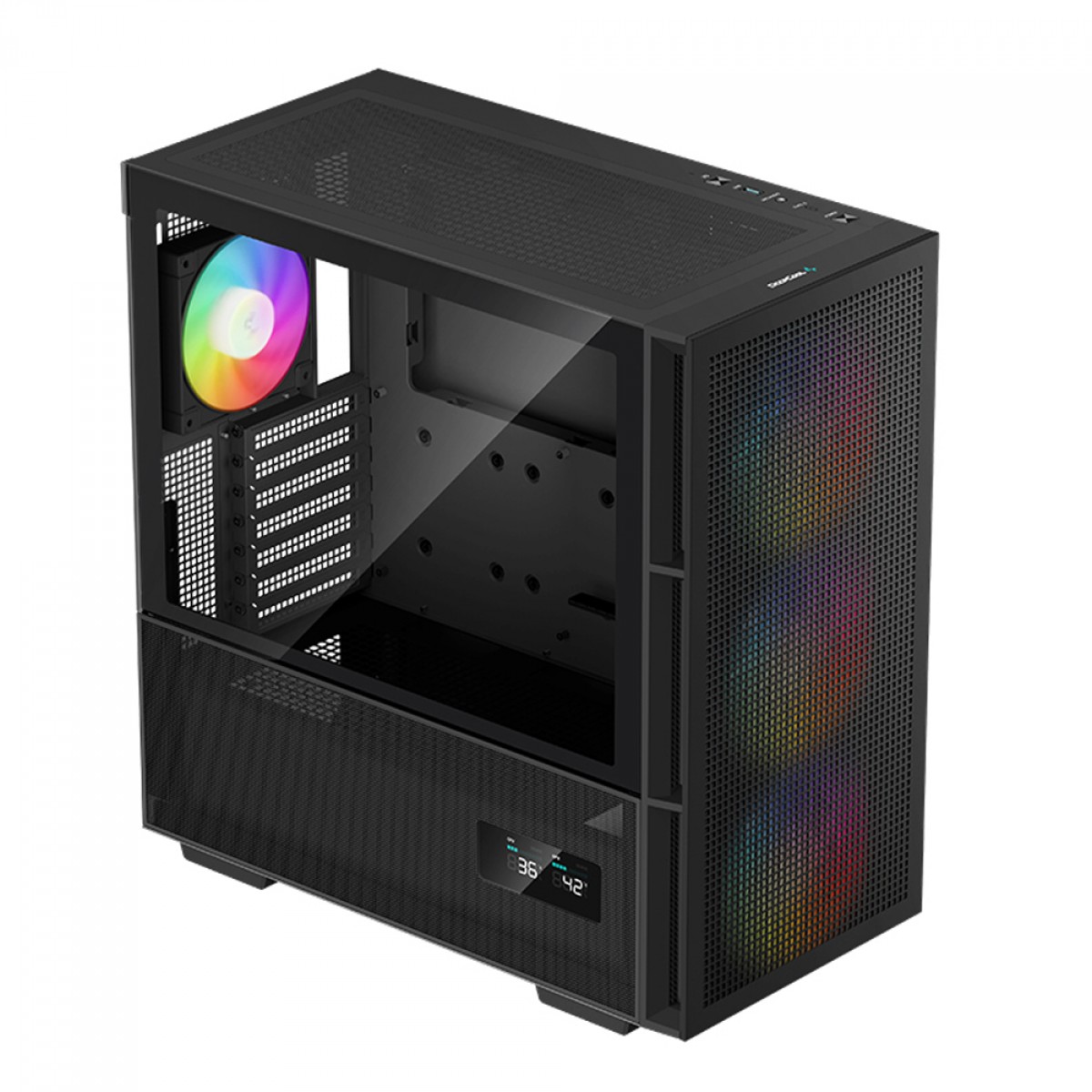 Gabinete Gamer DeepCool CH560 Digital, Mid Tower, Vidro Temperado, E-ATX, Black, Sem Fonte, Com 4 Fans ARGB, R-CH560-BKAPE4D-G-1