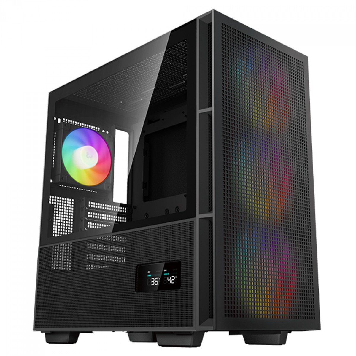 Gabinete Gamer DeepCool CH560 Digital, Mid Tower, Vidro Temperado, E-ATX, Black, Sem Fonte, Com 4 Fans ARGB, R-CH560-BKAPE4D-G-1