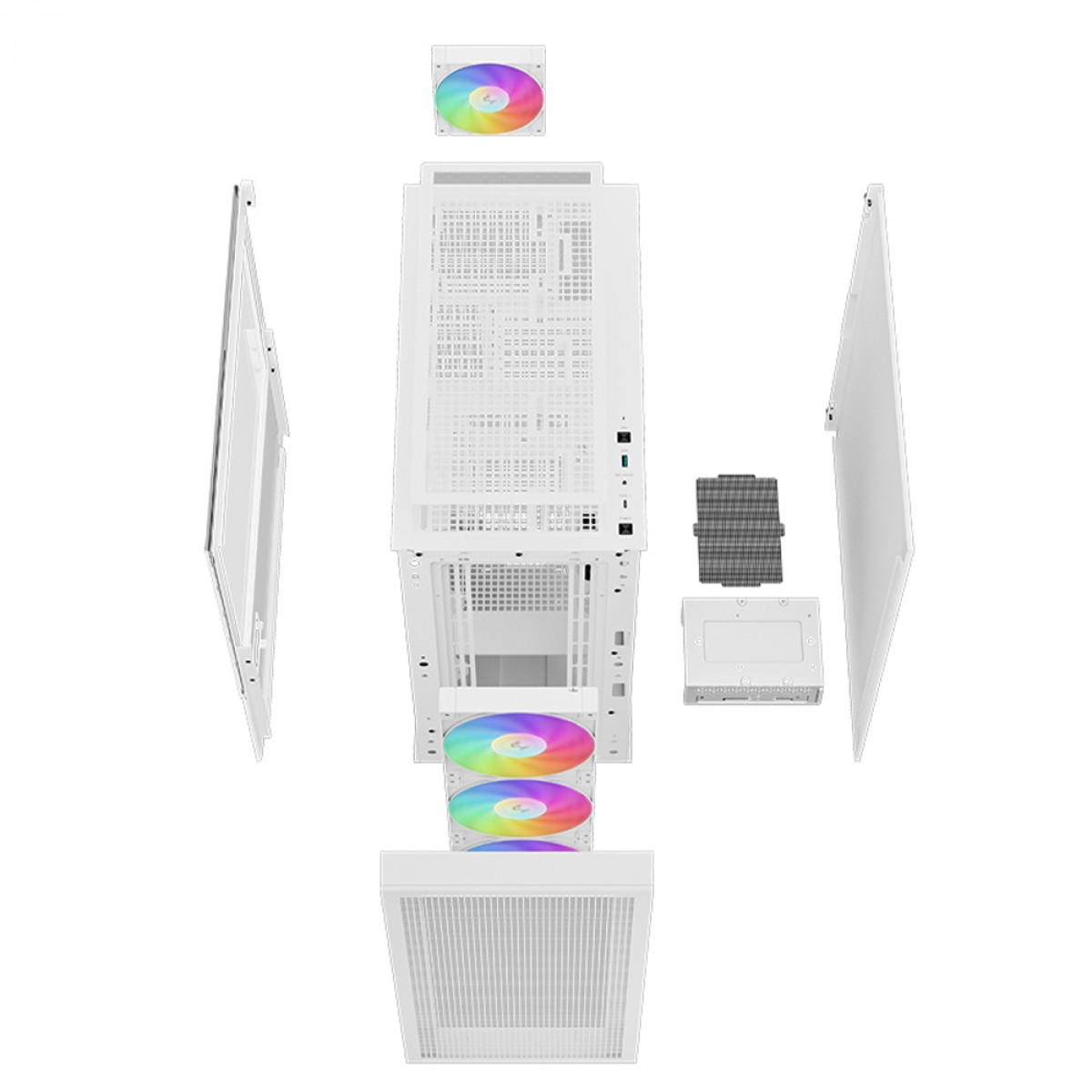 Gabinete Gamer DeepCool CH560 Digital WH, Mid Tower, Vidro Temperado, E-ATX, White, Sem Fonte, Com 4 Fans ARGB, R-CH560-WHAPE4D-G-1