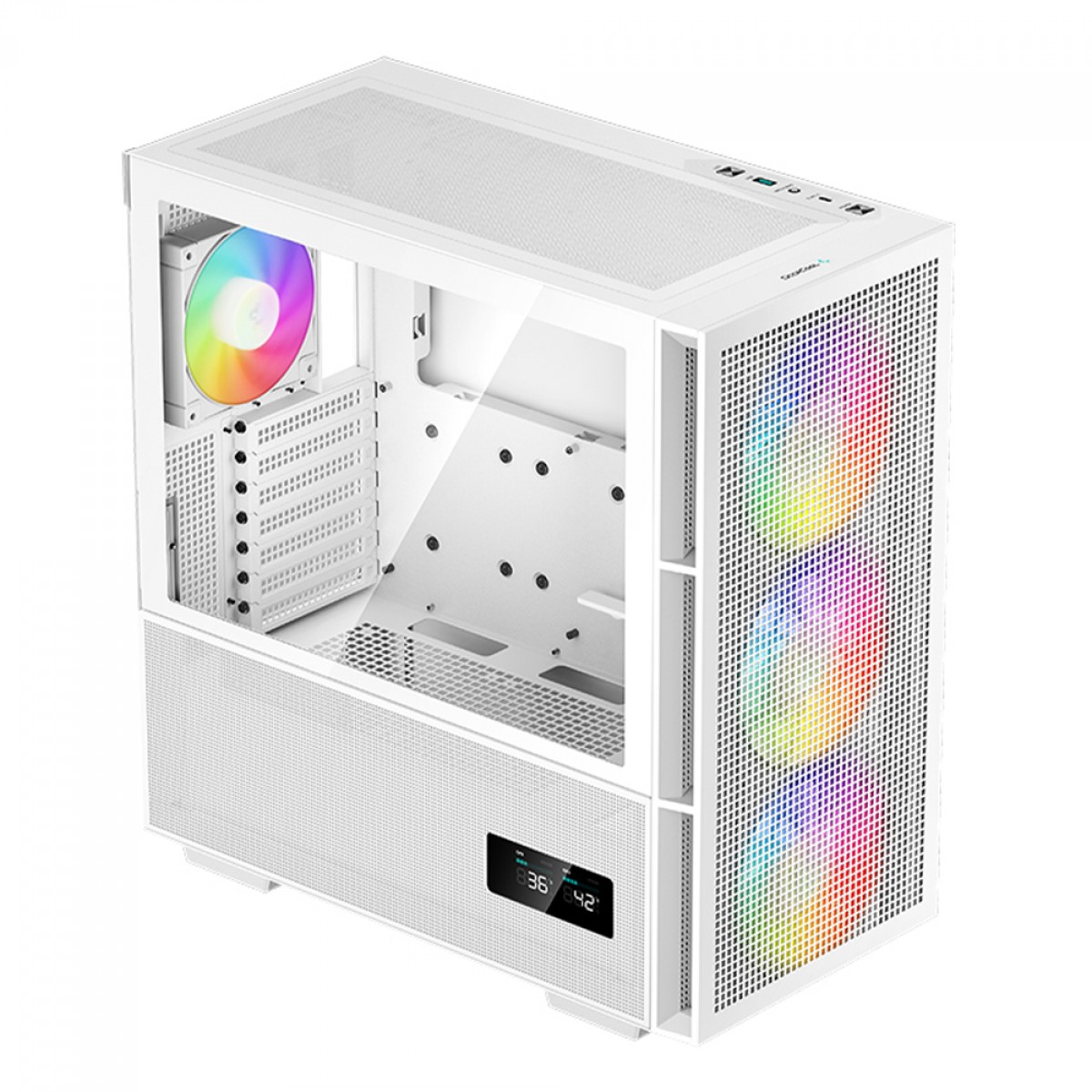 Gabinete Gamer DeepCool CH560 Digital WH, Mid Tower, Vidro Temperado, E-ATX, White, Sem Fonte, Com 4 Fans ARGB, R-CH560-WHAPE4D-G-1