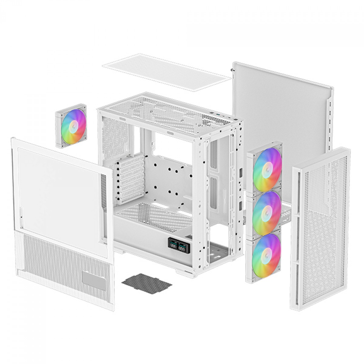Gabinete Gamer DeepCool CH560 Digital WH, Mid Tower, Vidro Temperado, E-ATX, White, Sem Fonte, Com 4 Fans ARGB, R-CH560-WHAPE4D-G-1