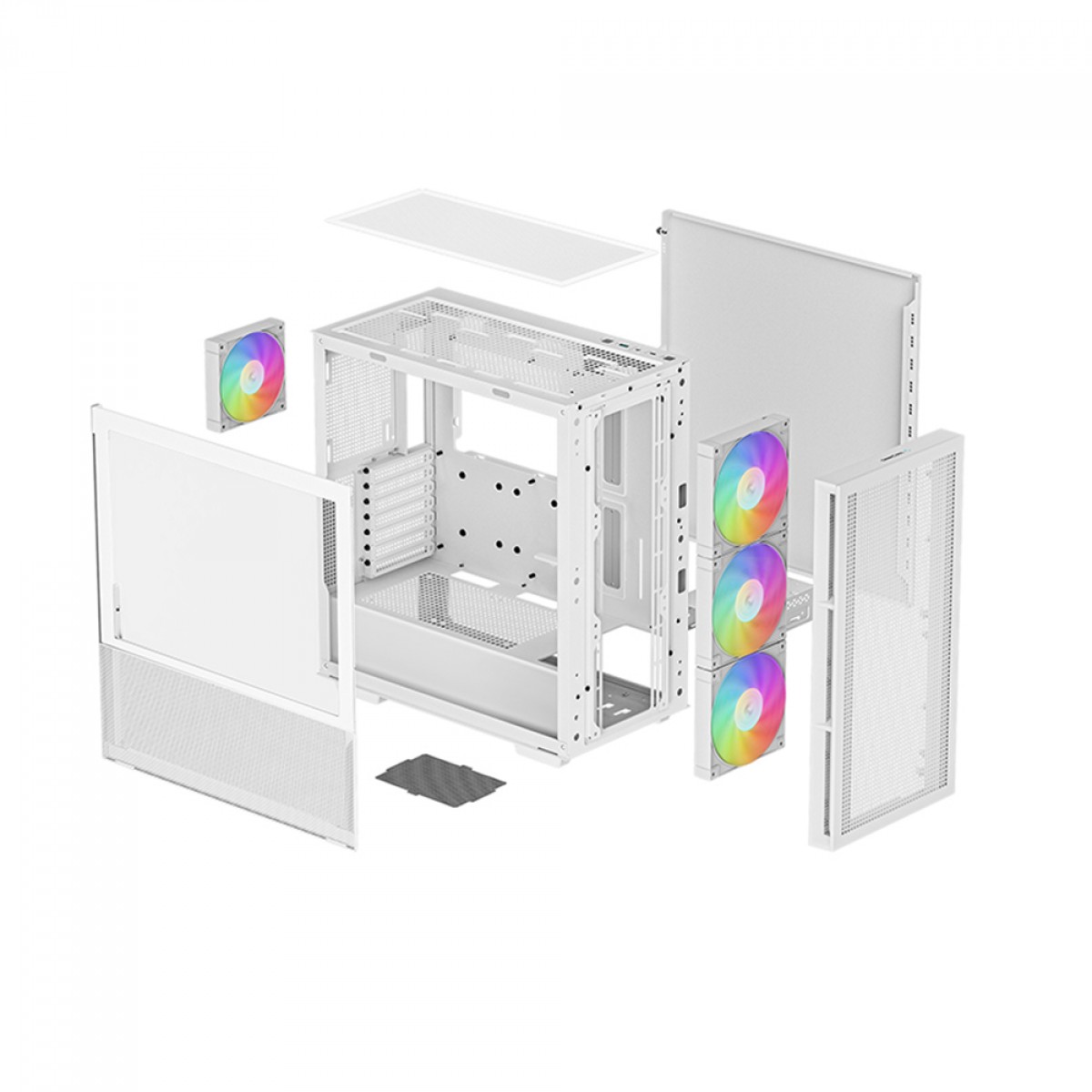 Gabinete Gamer DeepCool CH560, Mid Tower, Vidro Temperado, E-ATX, White, Sem Fonte, Com 4 Fans ARGB, R-CH560-WHAPE4-G-1