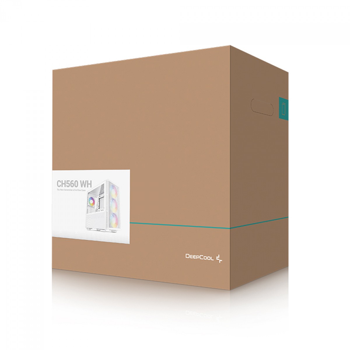 Gabinete Gamer DeepCool CH560, Mid Tower, Vidro Temperado, E-ATX, White, Sem Fonte, Com 4 Fans ARGB, R-CH560-WHAPE4-G-1