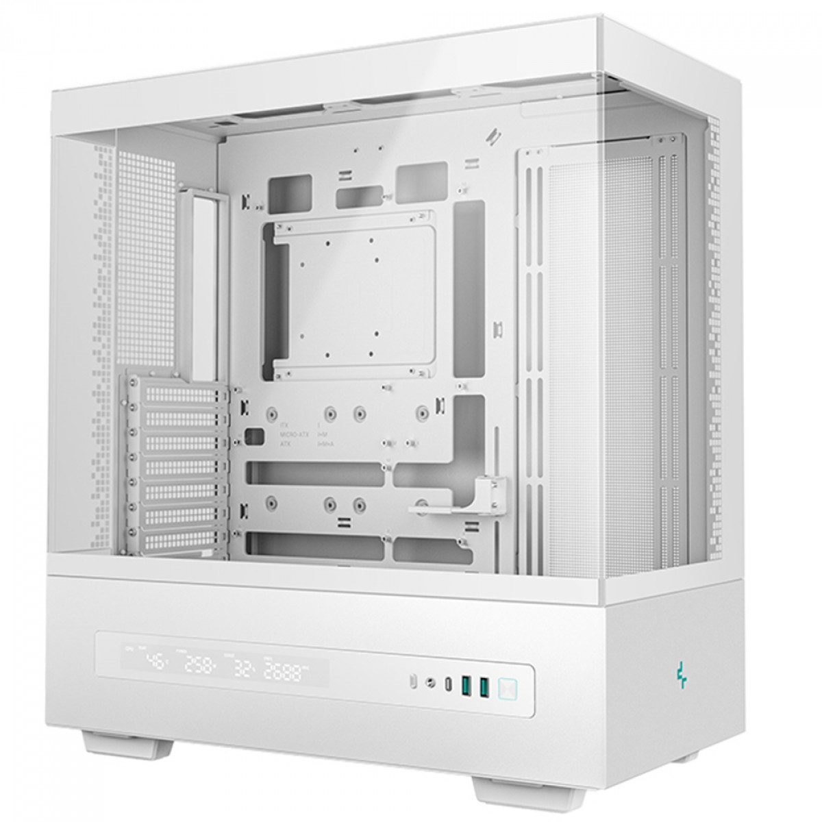 Gabinete Gamer DeepCool CH690 Digital WH, Mid Tower, Vidro Temperado, ATX, Sem Fonte, Sem Fans, Branco, R-CH690-WHNNA0D-G-1