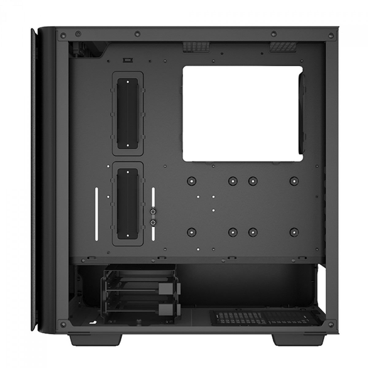Gabinete Gamer DeepCool CK500, Black, Mid Tower, Vidro Temperado, E-ATX, Sem Fonte, Com 2 Fans, R-CK500-BKNNE2-G-1