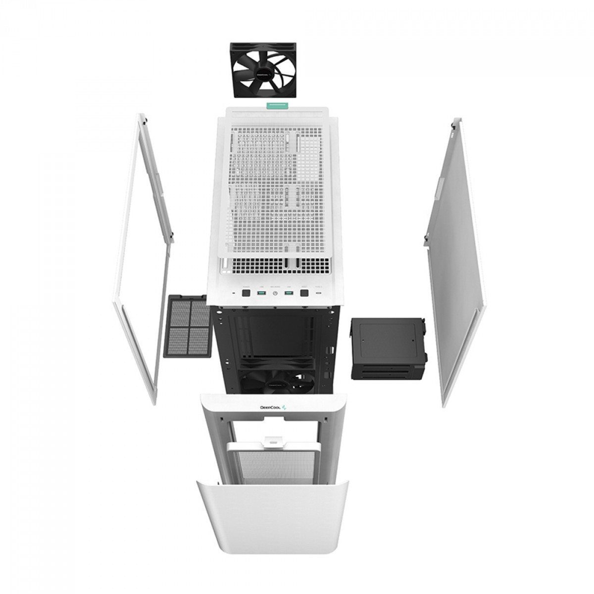 Gabinete Gamer DeepCool CK500 WH, White, Mid Tower, Vidro Temperado, E-ATX, Sem Fonte, Com 2 Fans, R-CK500-WHNNE2-G-1