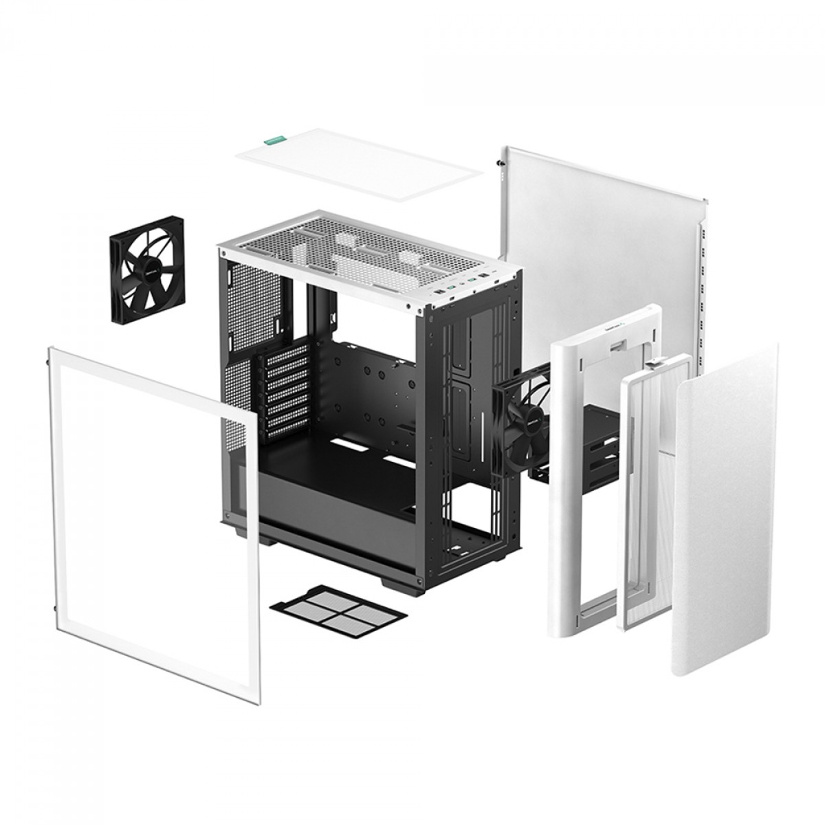 Gabinete Gamer DeepCool CK500 WH, White, Mid Tower, Vidro Temperado, E-ATX, Sem Fonte, Com 2 Fans, R-CK500-WHNNE2-G-1