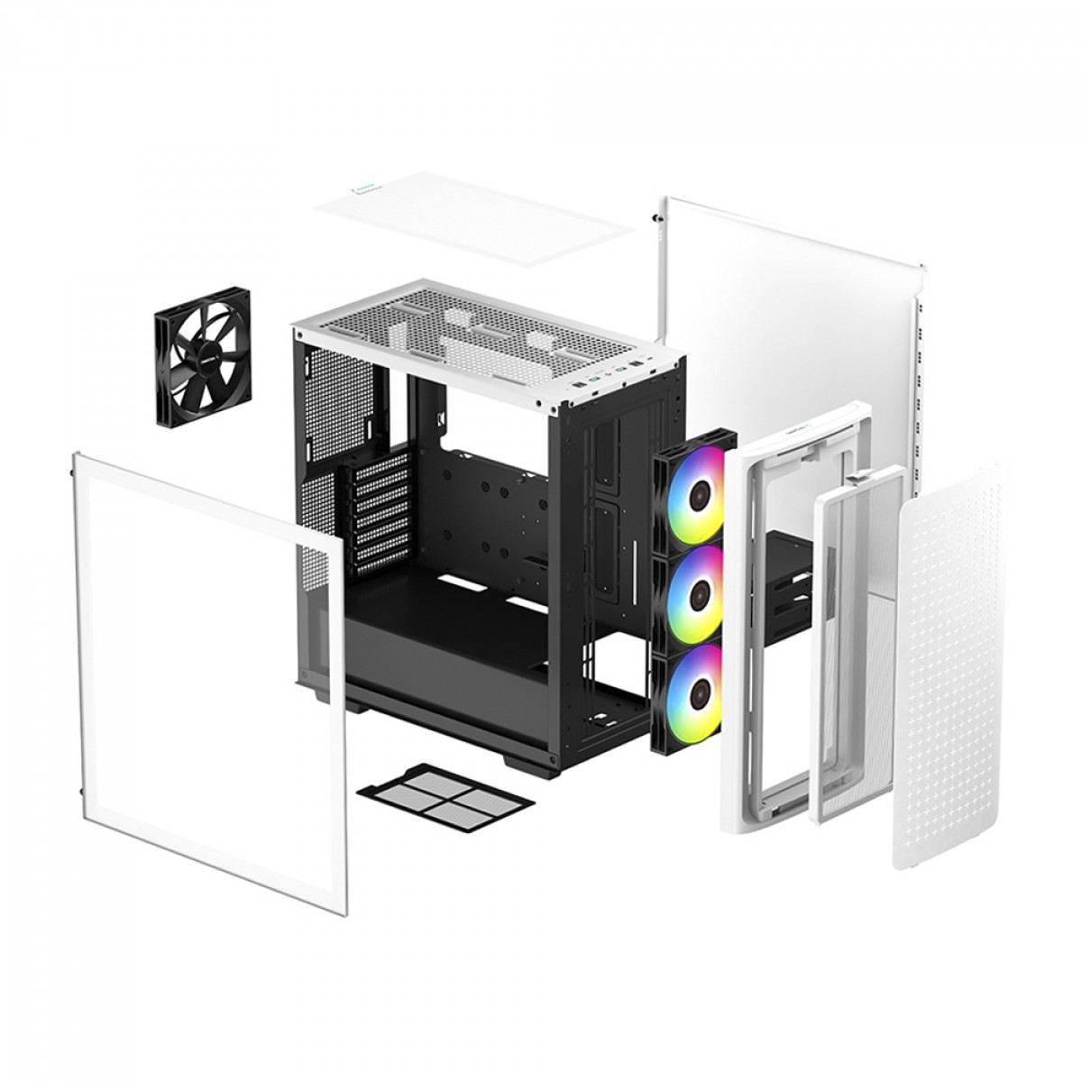 Gabinete Gamer DeepCool CK560 WH, White, Mid Tower, Vidro Temperado, E-ATX, Sem Fonte, Com 4 Fans, R-CK560-WHAAE4-G-1