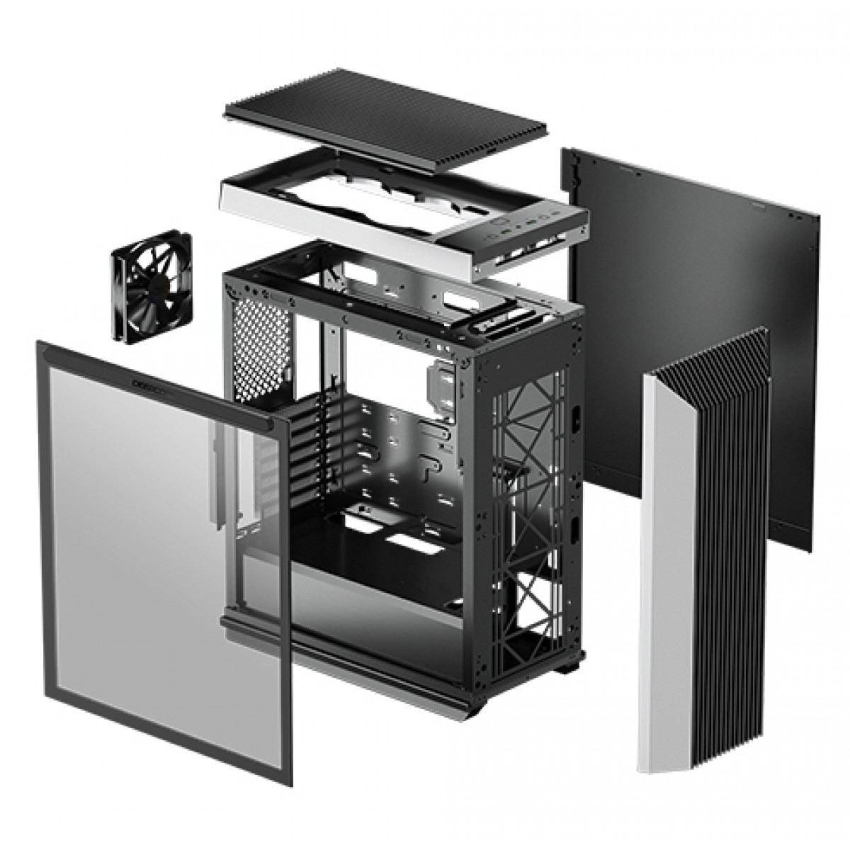 Gabinete Gamer DeepCool, CL500, Mid Tower, Vidro Temperado, Black, Sem Fonte, Sem Fan, R-CL500-BKNMA0N-C-1