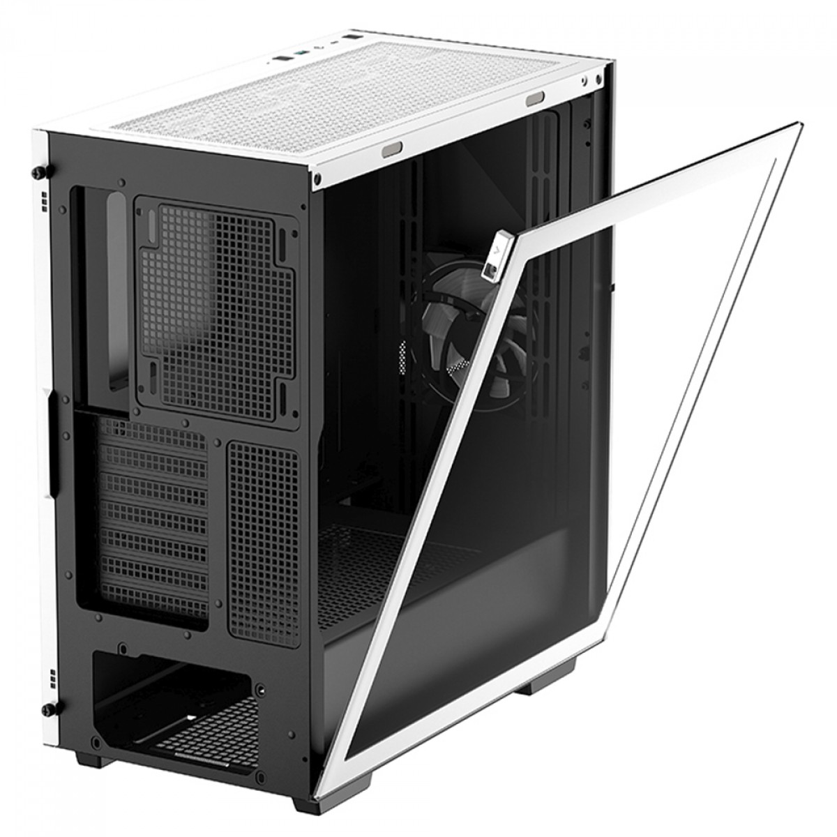 Gabinete Gamer DeepCool Cyclops WH, Mid Tower, Vidro Temperado, E-ATX, White, Sem Fonte, Com 1 Fans, R-WHAAE1-C-1