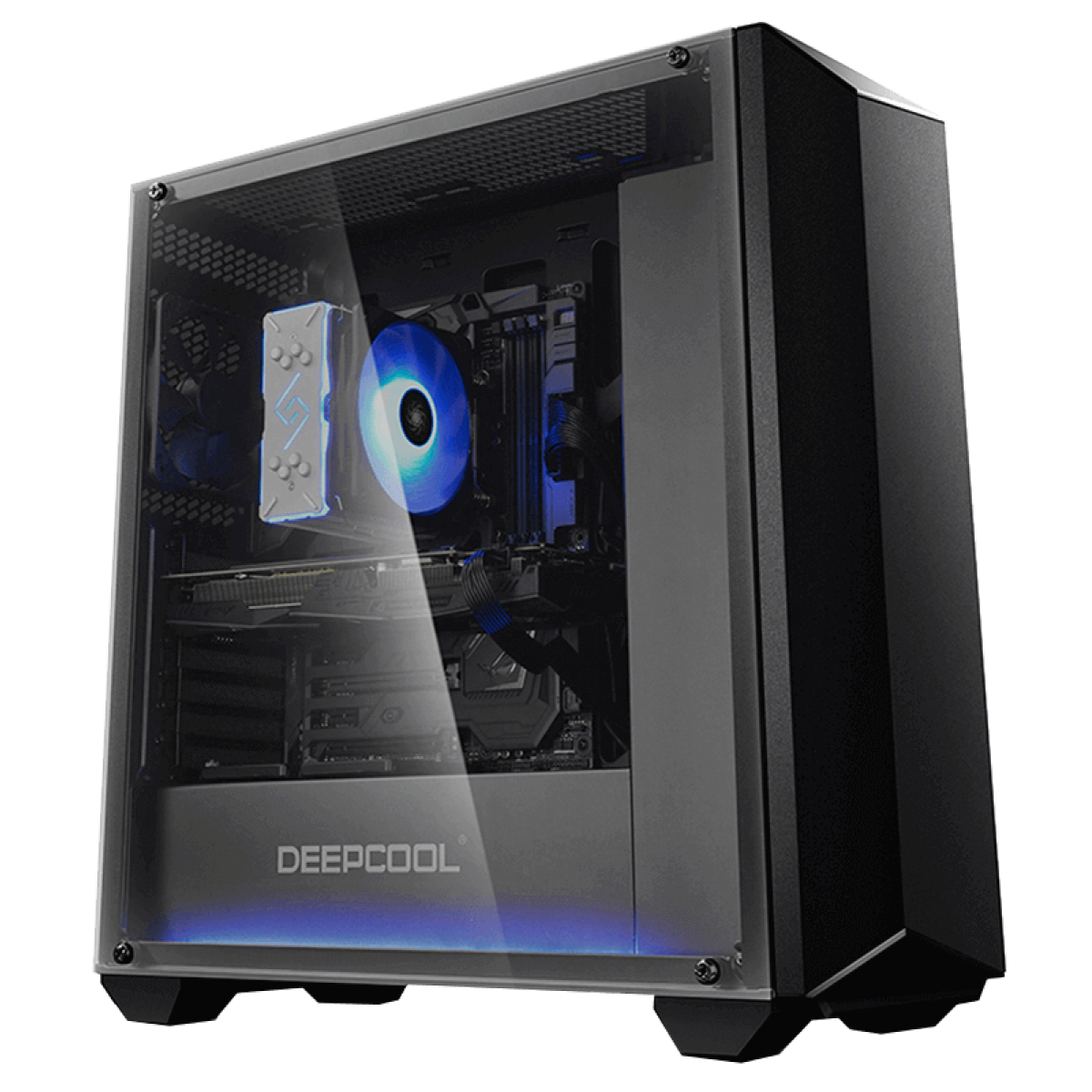 Gabinete Gamer DeepCool Earlkase RGB, Mid Tower, Com 2 Fans, Vidro Temperado, Black, Sem Fonte, EARLKASERGB