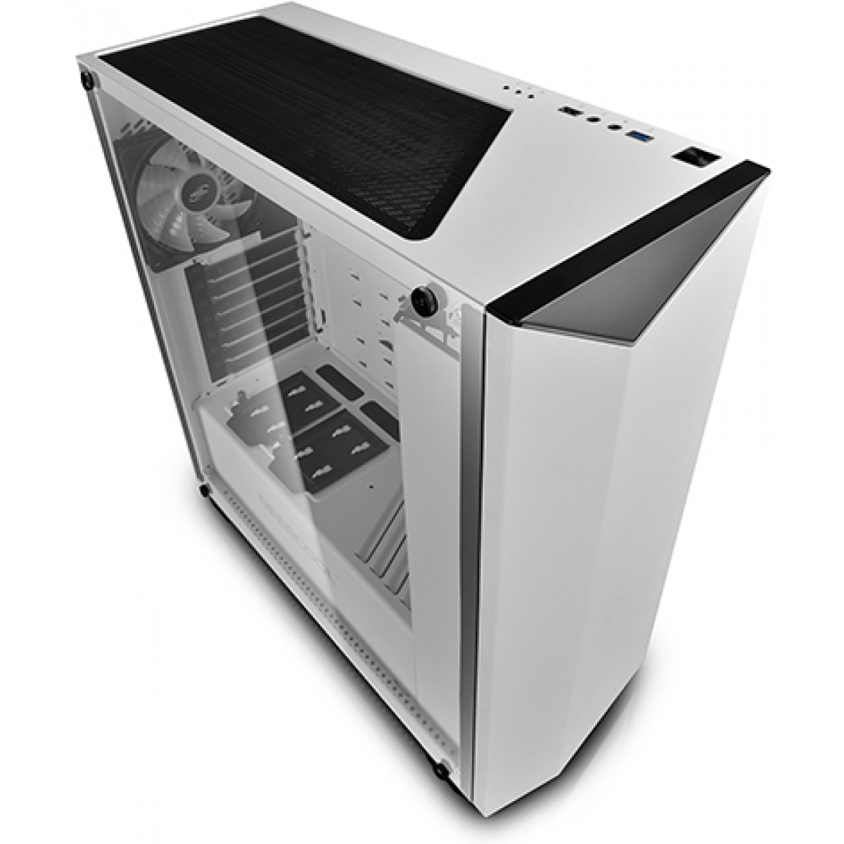 Gabinete Gamer DeepCool Earlkase RGB WH, Mid Tower, Com 2 Fans, Vidro Temperado, White, Sem Fonte, EARLKASERGBWH