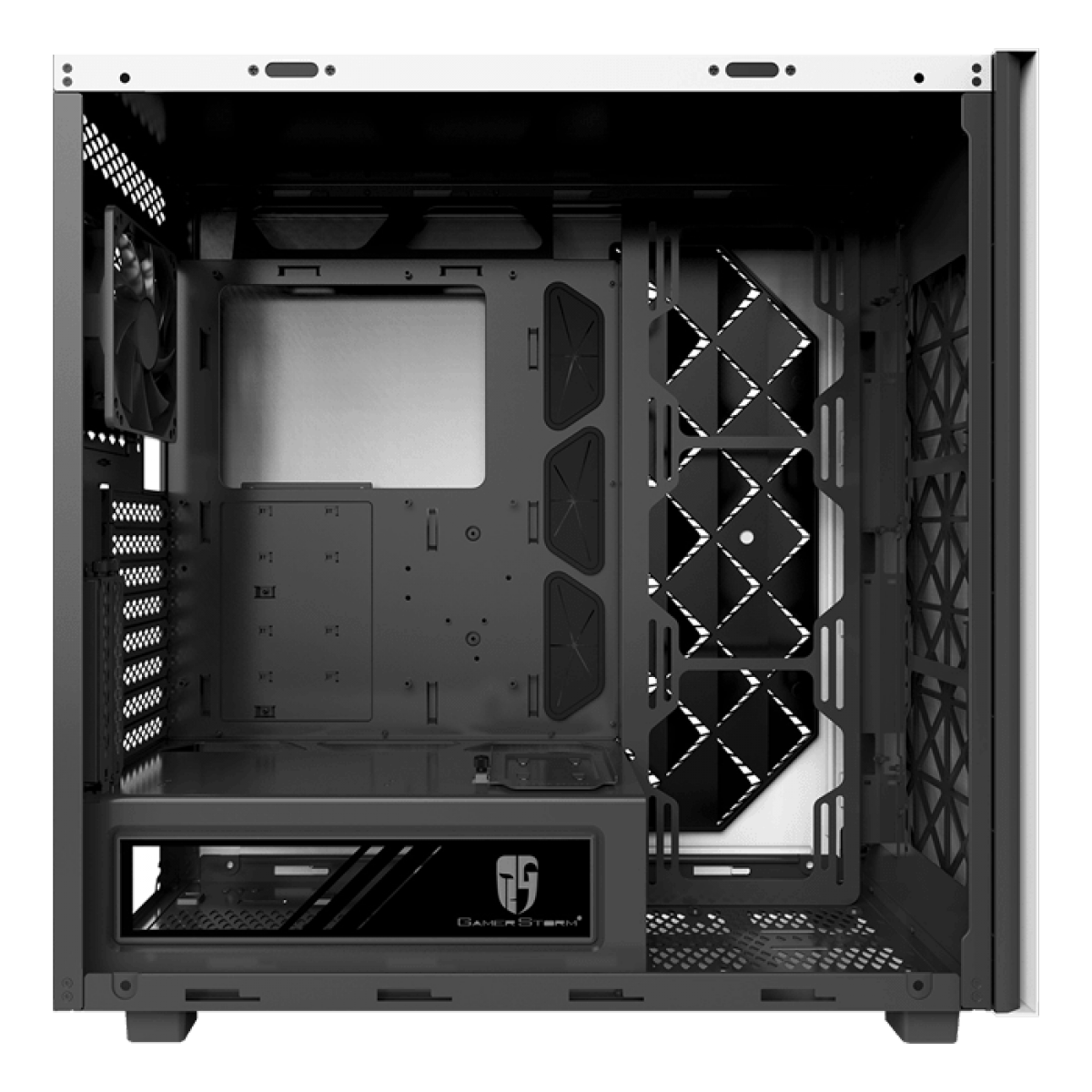 Gabinete Gamer DeepCool Macube 550, Full Tower, Vidro Temperado, White, Sem Fonte, Com 1 Fan, GS-ATX-MACUBE550-WHG0P