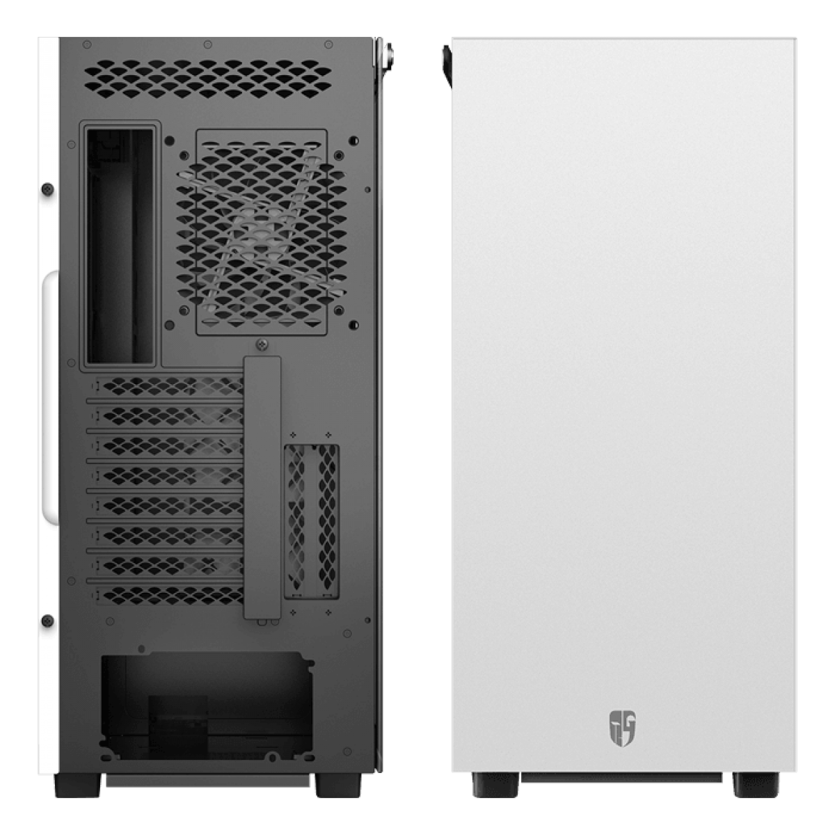 Gabinete Gamer DeepCool Macube 550, Full Tower, Vidro Temperado, White, Sem Fonte, Com 1 Fan, GS-ATX-MACUBE550-WHG0P
