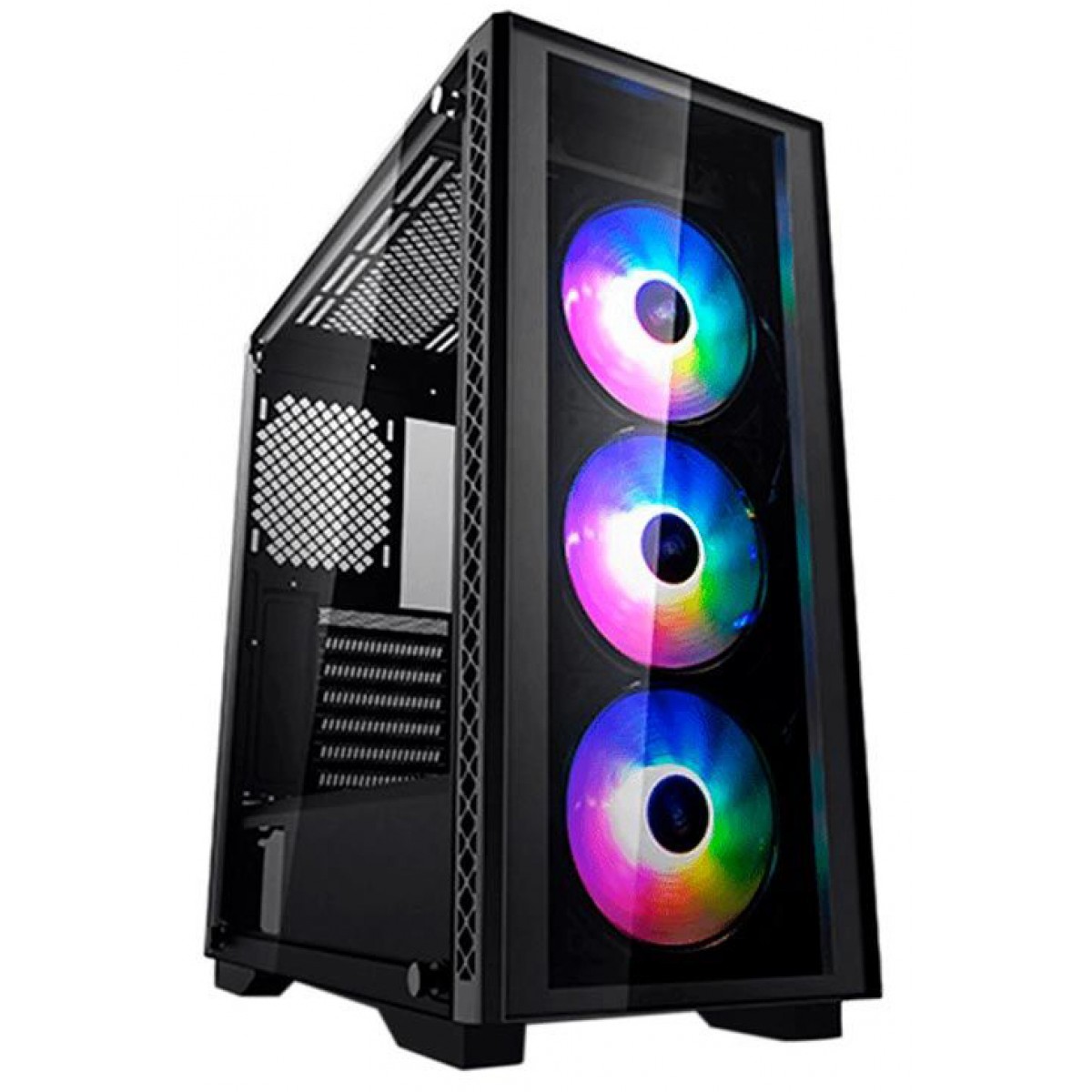 Gabinete Gamer DeepCool Matrexx 50, Mid Tower, ARGB, Vidro Temperado, Black, DP-ATX-MATREXX50-AR-3F-US, Sem Fonte, Com 3 Fans
