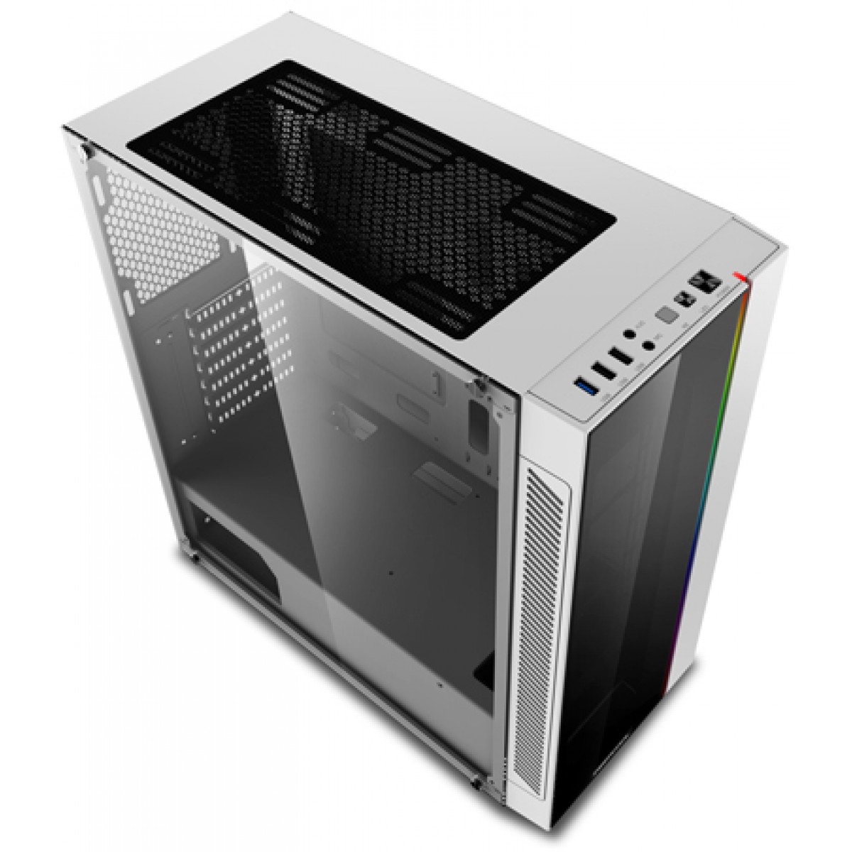 Gabinete Gamer DeepCool MATREXX 55 ADD-RGB, Mid Tower, Sem Fan, Vidro Temperado, White, Sem Fonte, MATREXX 55 ADD-RGB WH