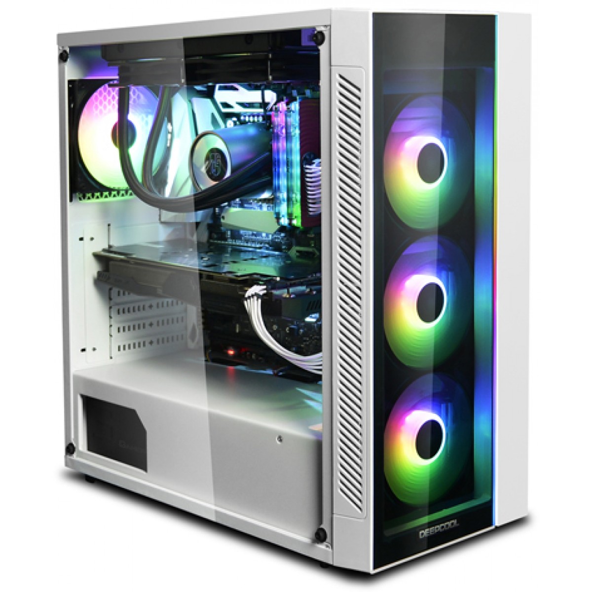 Gabinete Gamer DeepCool MATREXX 55 ADD-RGB, Mid Tower, Sem Fan, Vidro Temperado, White, Sem Fonte, MATREXX 55 ADD-RGB WH