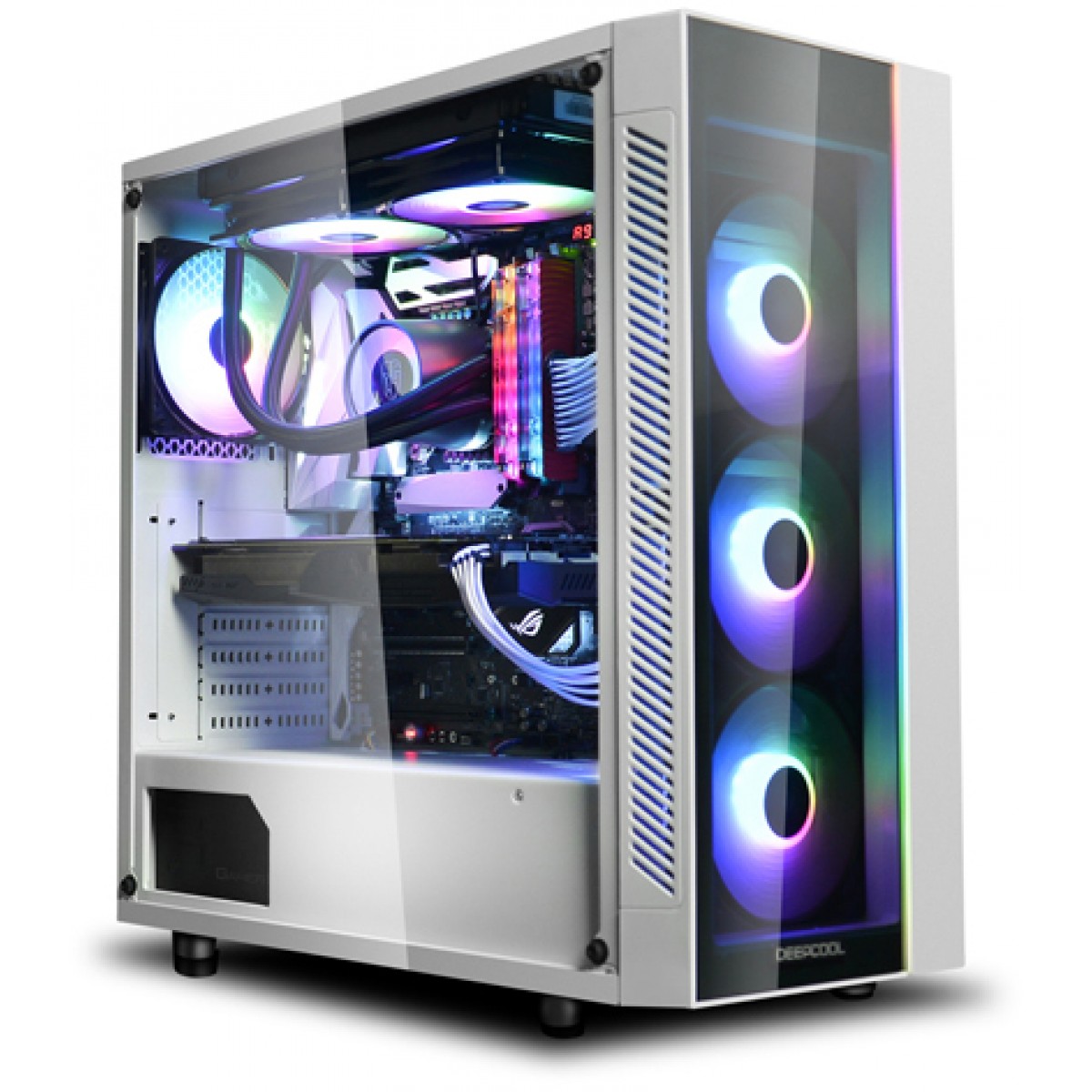 Gabinete Gamer DeepCool MATREXX 55 ADD-RGB, Mid Tower, Sem Fan, Vidro Temperado, White, Sem Fonte, MATREXX 55 ADD-RGB WH