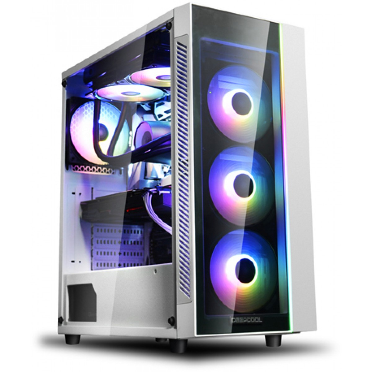 Gabinete Gamer DeepCool MATREXX 55 ADD-RGB, Mid Tower, Sem Fan, Vidro Temperado, White, Sem Fonte, MATREXX 55 ADD-RGB WH
