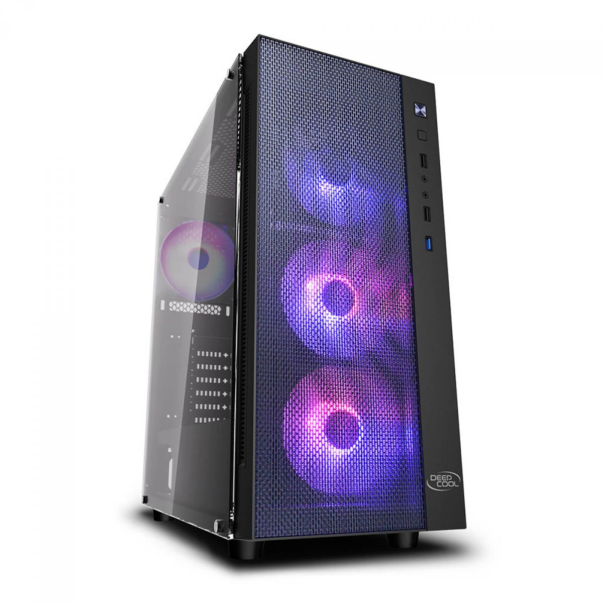 Gabinete Gamer DeepCool Matrexx 55 Mesh ADD-RGB 4F, Mid Tower, RGB, Vidro Temperado, Black, E-ATX, Sem Fonte, Com 4 Fans