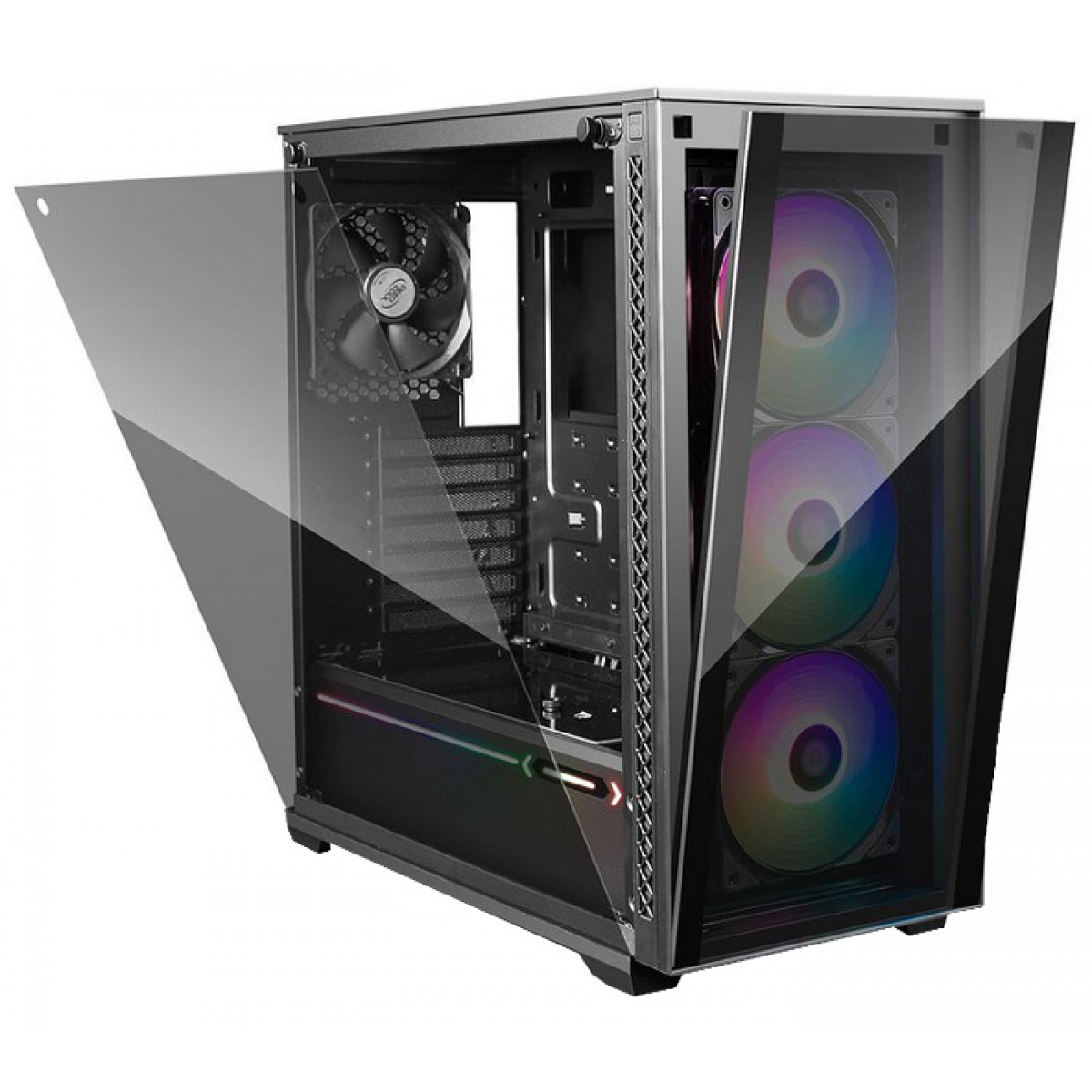 Gabinete Gamer DeepCool Matrexx 70 RGB 3F, Mid Tower, Black, Sem Fonte, DP-ATX-MATREXX70-BKG0P-3F