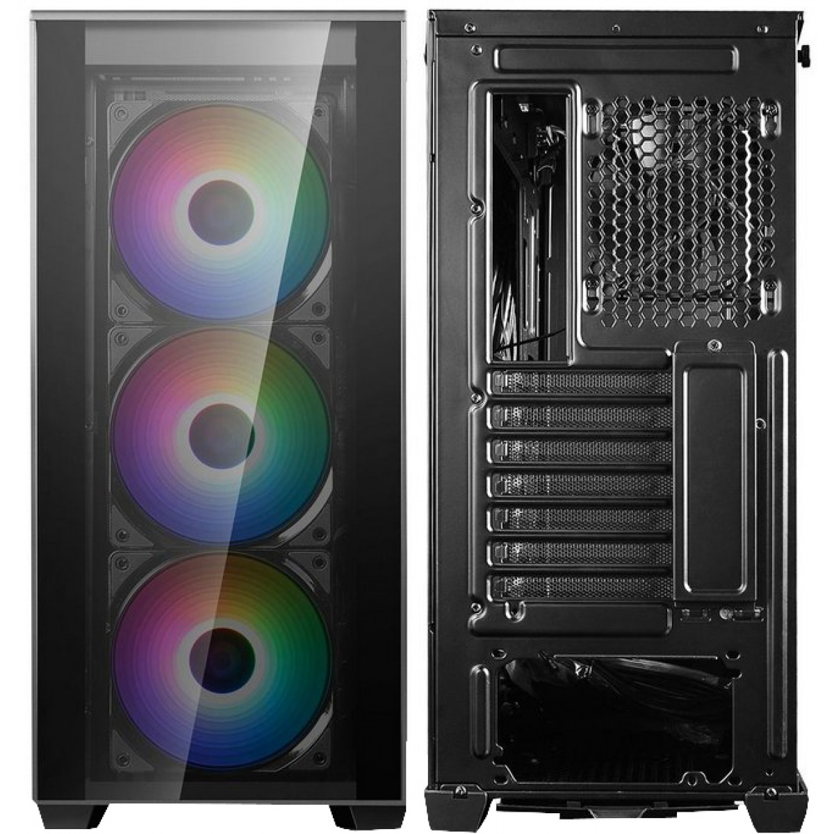Gabinete Gamer DeepCool Matrexx 70 RGB 3F, Mid Tower, Black, Sem Fonte, DP-ATX-MATREXX70-BKG0P-3F