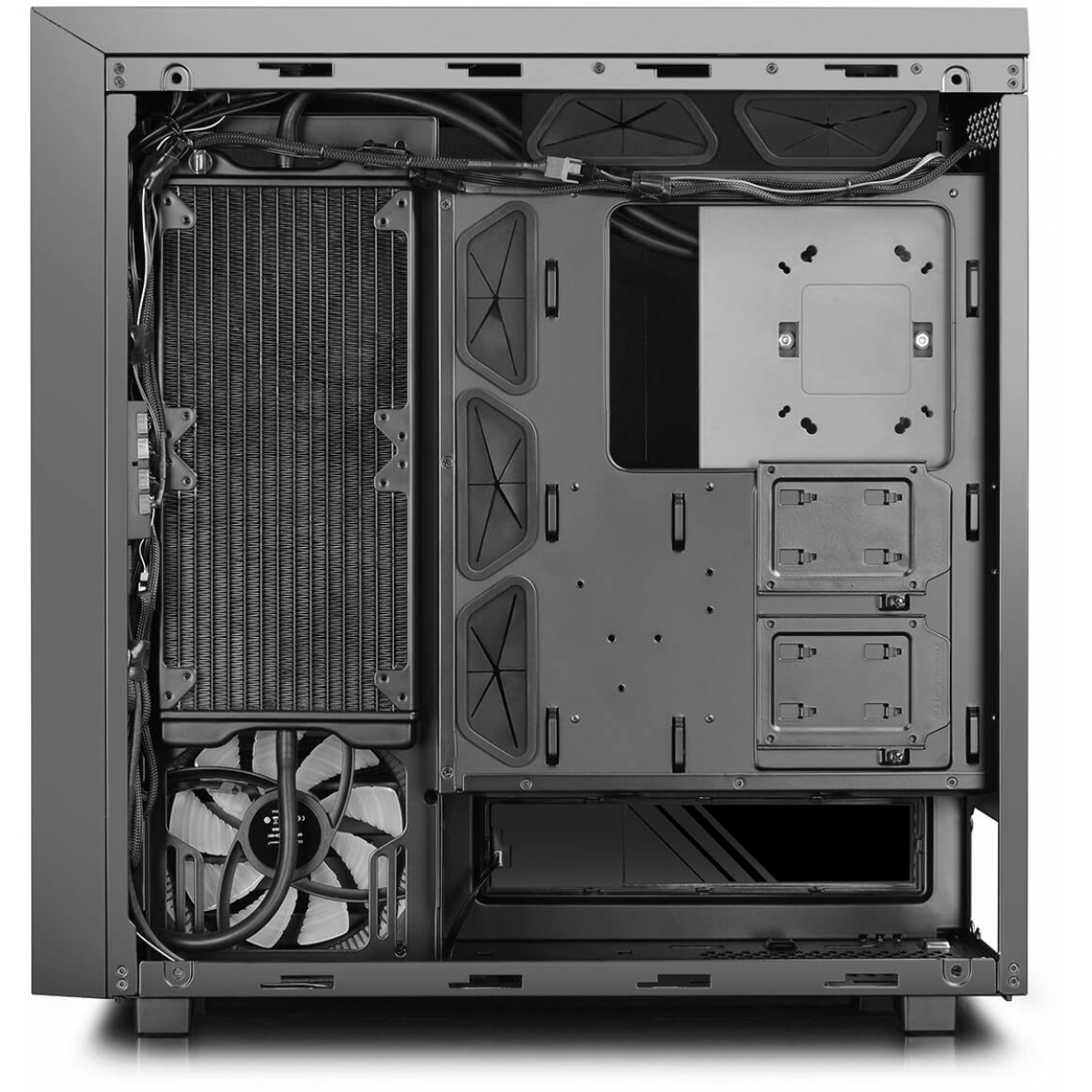 Gabinete Gamer DeepCool New Ark 90, Full Tower, Com Water Captain 280mm RGB, Vidro Temperado, Black, Sem Fonte, DP-ATXLCS-NARK90BK