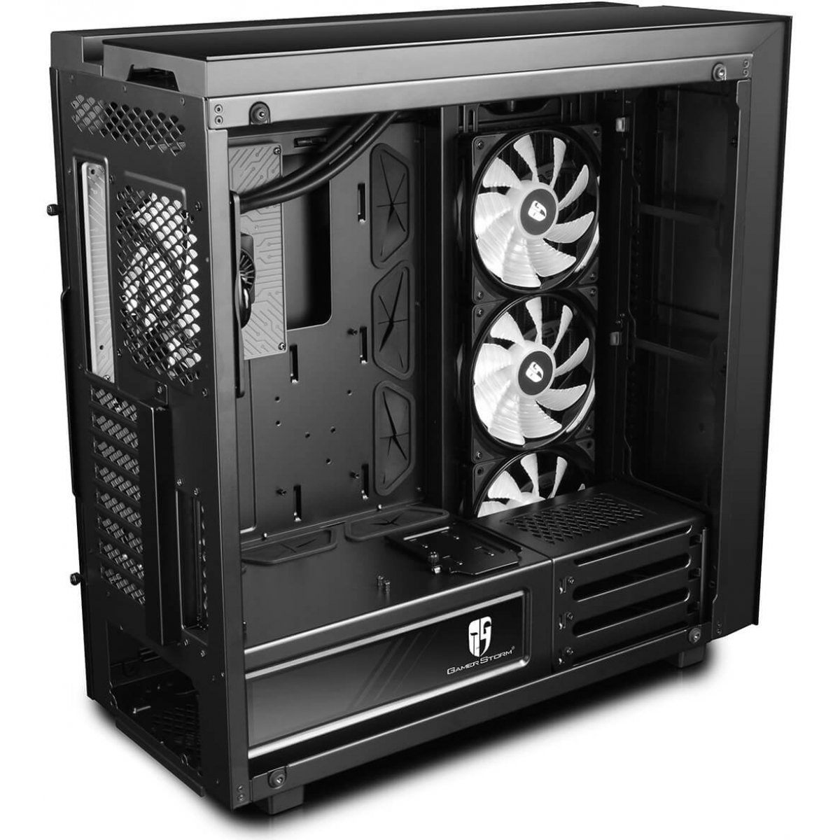 Gabinete Gamer DeepCool New Ark 90, Full Tower, Com Water Captain 280mm RGB, Vidro Temperado, Black, Sem Fonte, DP-ATXLCS-NARK90BK