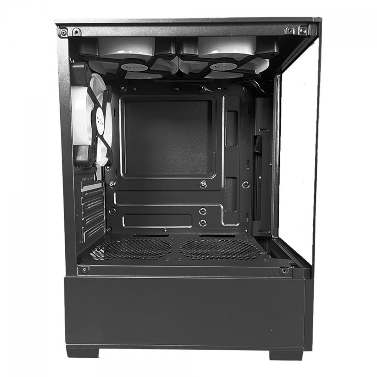 Gabinete Gamer Duex DXGB3C, Mid Tower, Vidro Temperado, MATX, Sem Fonte, Com 3 Fans, Preto