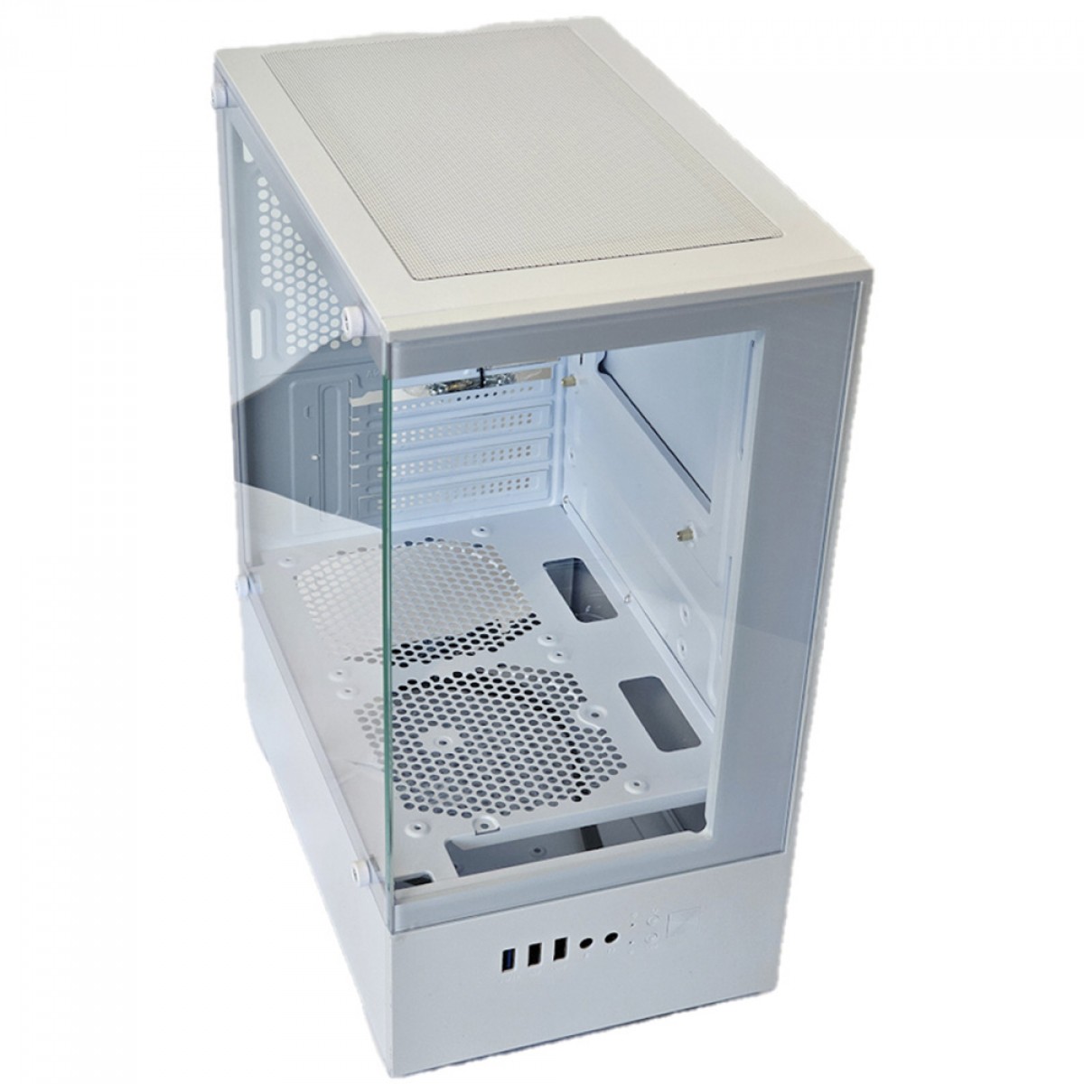 Gabinete Gamer Duex DXGW3C White, Mid Tower, MATX, Vidro Temperado, Sem Fonte, Com 3 Fans, Branco