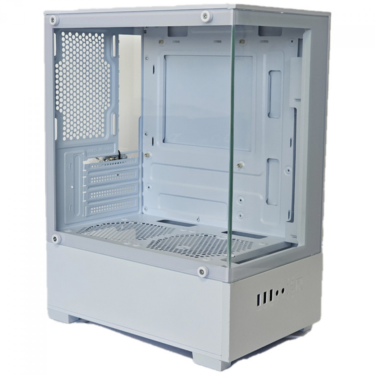 Gabinete Gamer Duex DXGW3C White, Mid Tower, MATX, Vidro Temperado, Sem Fonte, Com 3 Fans, Branco