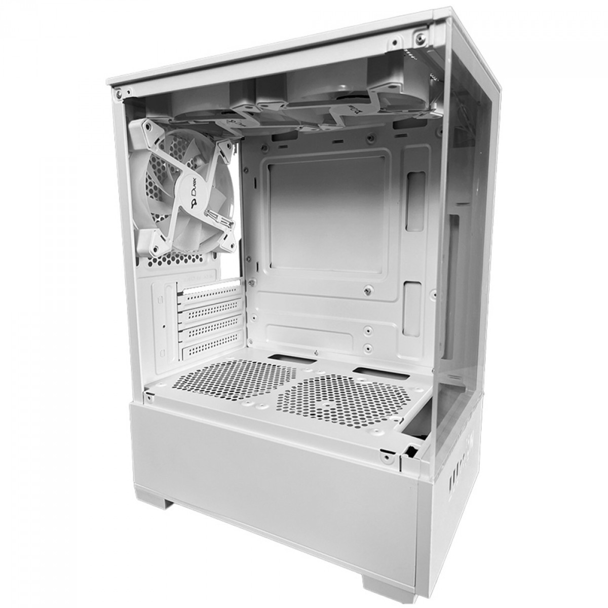 Gabinete Gamer Duex DXGW3C White, Mid Tower, MATX, Vidro Temperado, Sem Fonte, Com 3 Fans, Branco