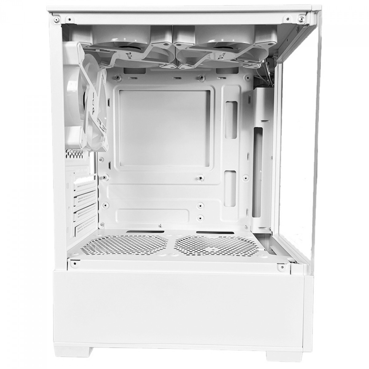 Gabinete Gamer Duex DXGW3C White, Mid Tower, MATX, Vidro Temperado, Sem Fonte, Com 3 Fans, Branco