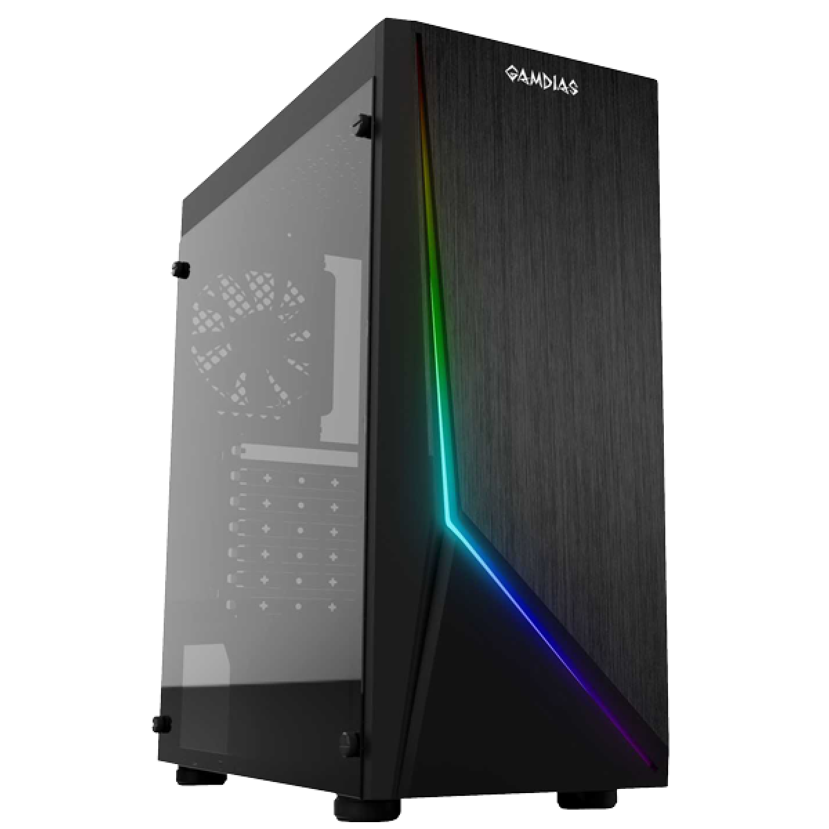 Gabinete Gamer Gamdias Argus E1, Mid Tower, Com 1 Fans, Lateral em Acrílico, Black, Sem Fonte