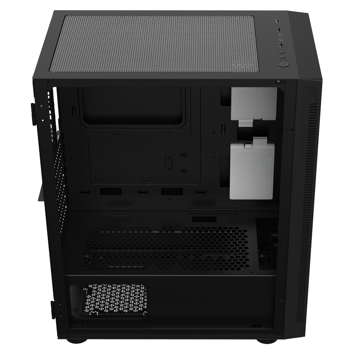 Gabinete Gamer Gamdias Argus E4 Elite, RGB, Mid Tower, Vidro Temperado, Black, Sem fonte, Sem Fan