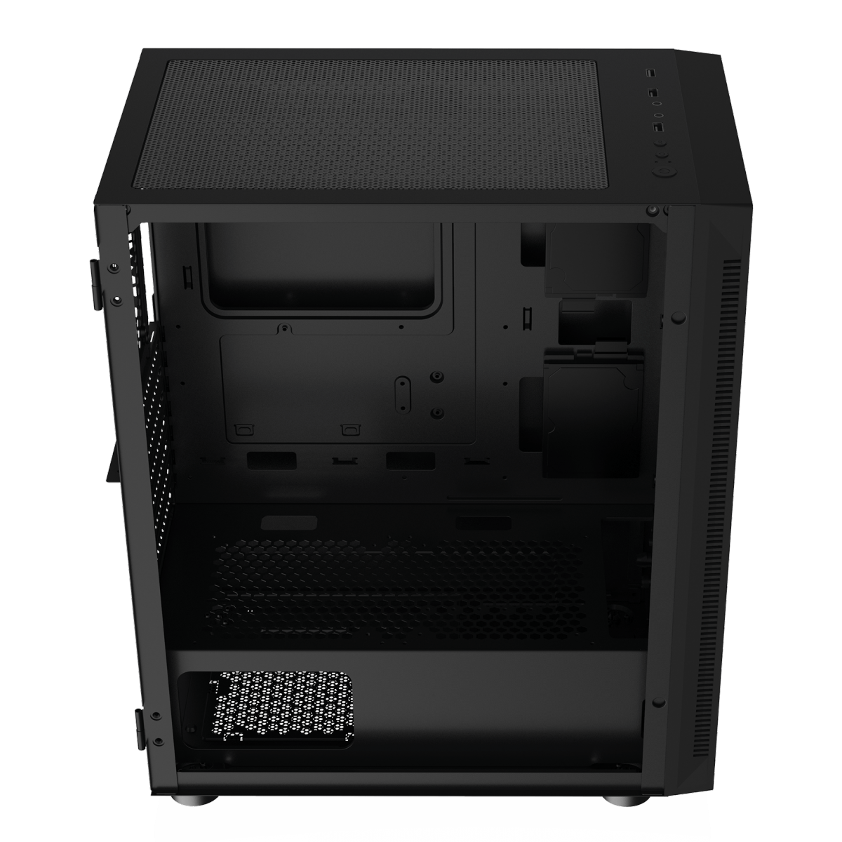 Gabinete Gamer Gamdias Argus E4 Elite, RGB, Mid Tower, Vidro Temperado, Black, Sem fonte, Sem Fan