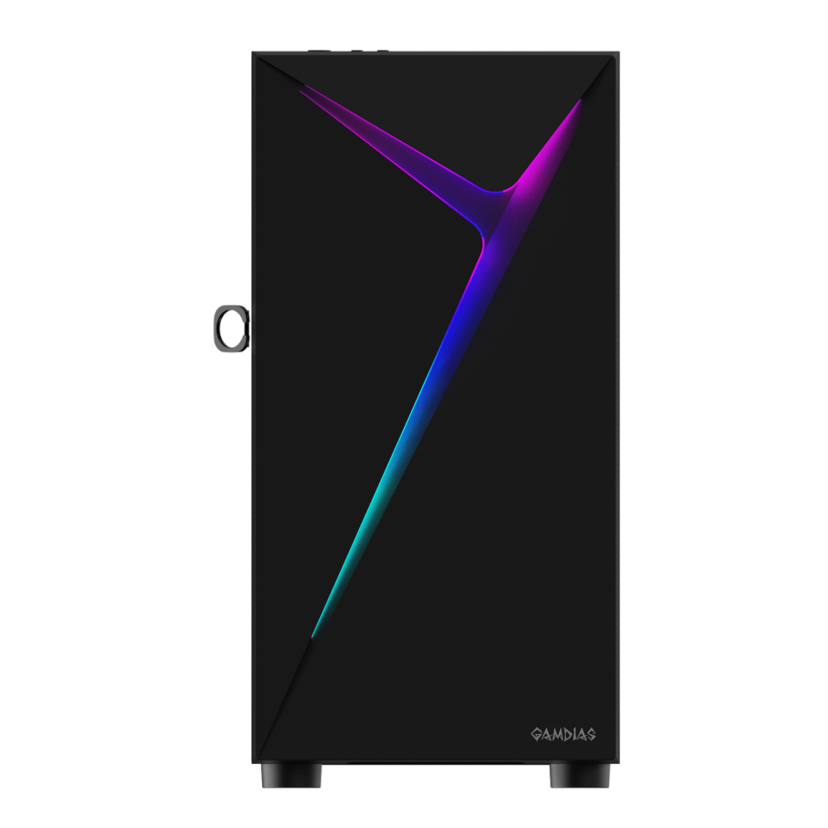 Gabinete Gamer Gamdias Argus E4 Elite, RGB, Mid Tower, Vidro Temperado, Black, Sem fonte, Sem Fan