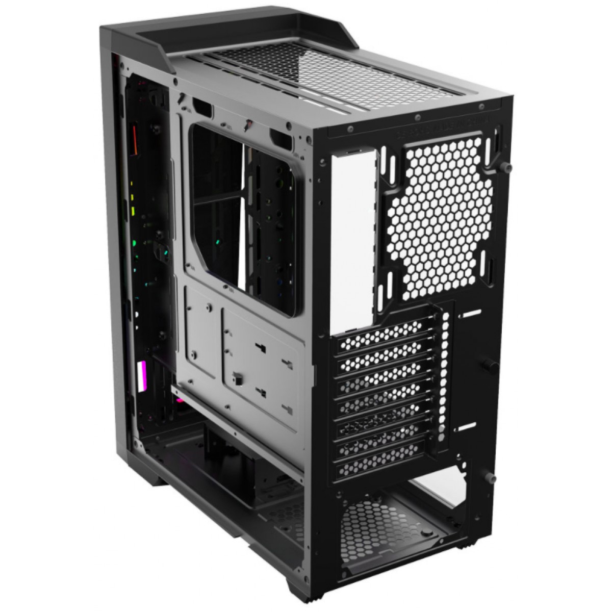 Gabinete Gamer Gamdias, Argus M2, RGB, Mid Tower, ATX, Black, Sem Fonte, Sem Fan