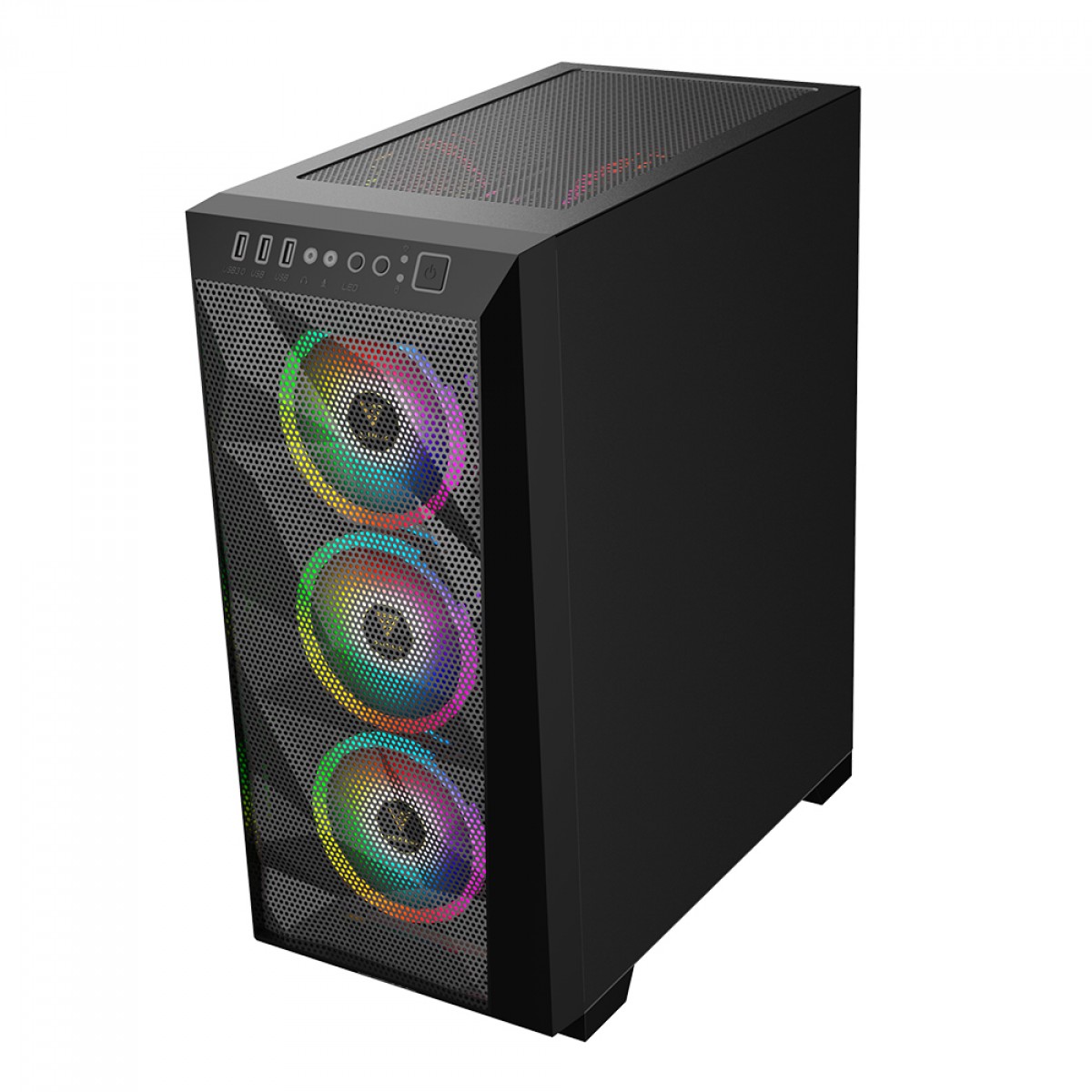 Gabinete Gamer Gamdias Athena M1 Elite, Mid Tower, Vidro Temperado, Black, ATX, Sem Fonte, Sem Fan