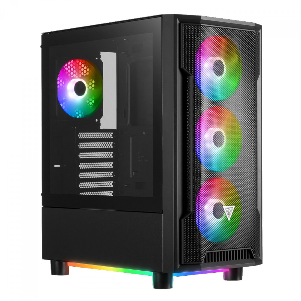 Gabinete Gamer Gamdias Athena M6 ARGB, Mid Tower, Vidro Temperado, ATX, Black, Sem Fonte, Sem Fan