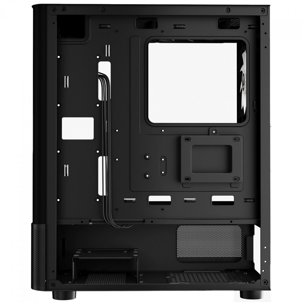 Gabinete Gamer Gamdias Atlas E2 CG, Mid Tower, Vidro Temperado, ATX, Sem Fonte, Com 3 Fans ARGB, Preto