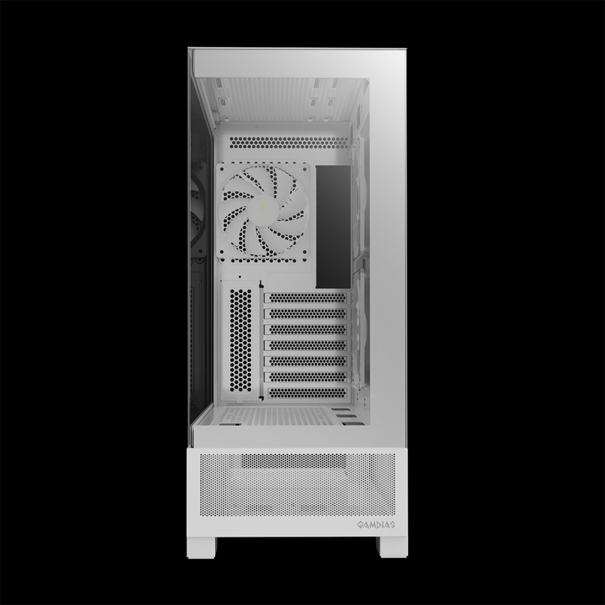 Gabinete Gamer Gamdias Atlas M1 WH, Mid Tower, Vidro Temperado, ATX, White, Sem Fonte, Com 3 Fans ARGB