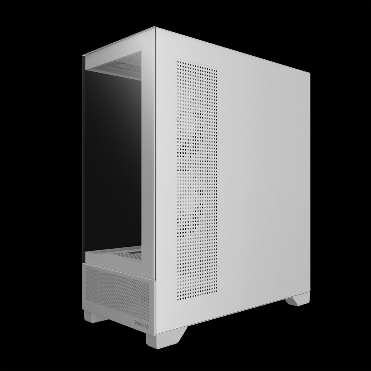 Gabinete Gamer Gamdias Atlas M1 WH, Mid Tower, Vidro Temperado, ATX, White, Sem Fonte, Com 3 Fans ARGB