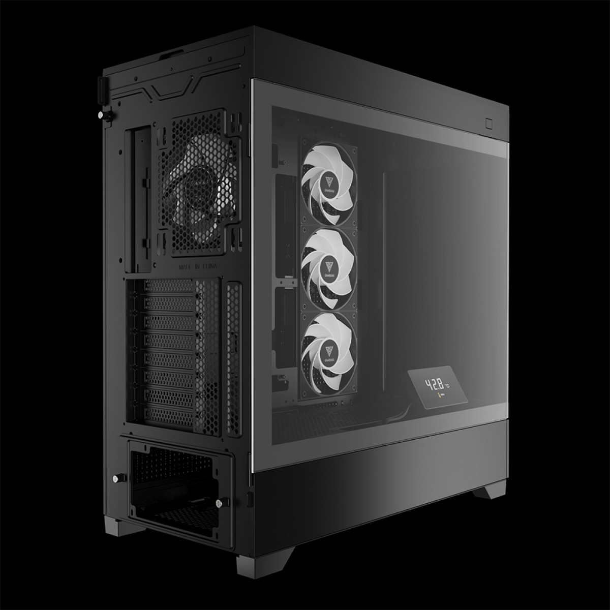 Gabinete Gamer Gamdias Atlas P1, Mid Tower, Vidro Temperado, ATX, Black, Sem Fonte, Com 4 Fans ARGB