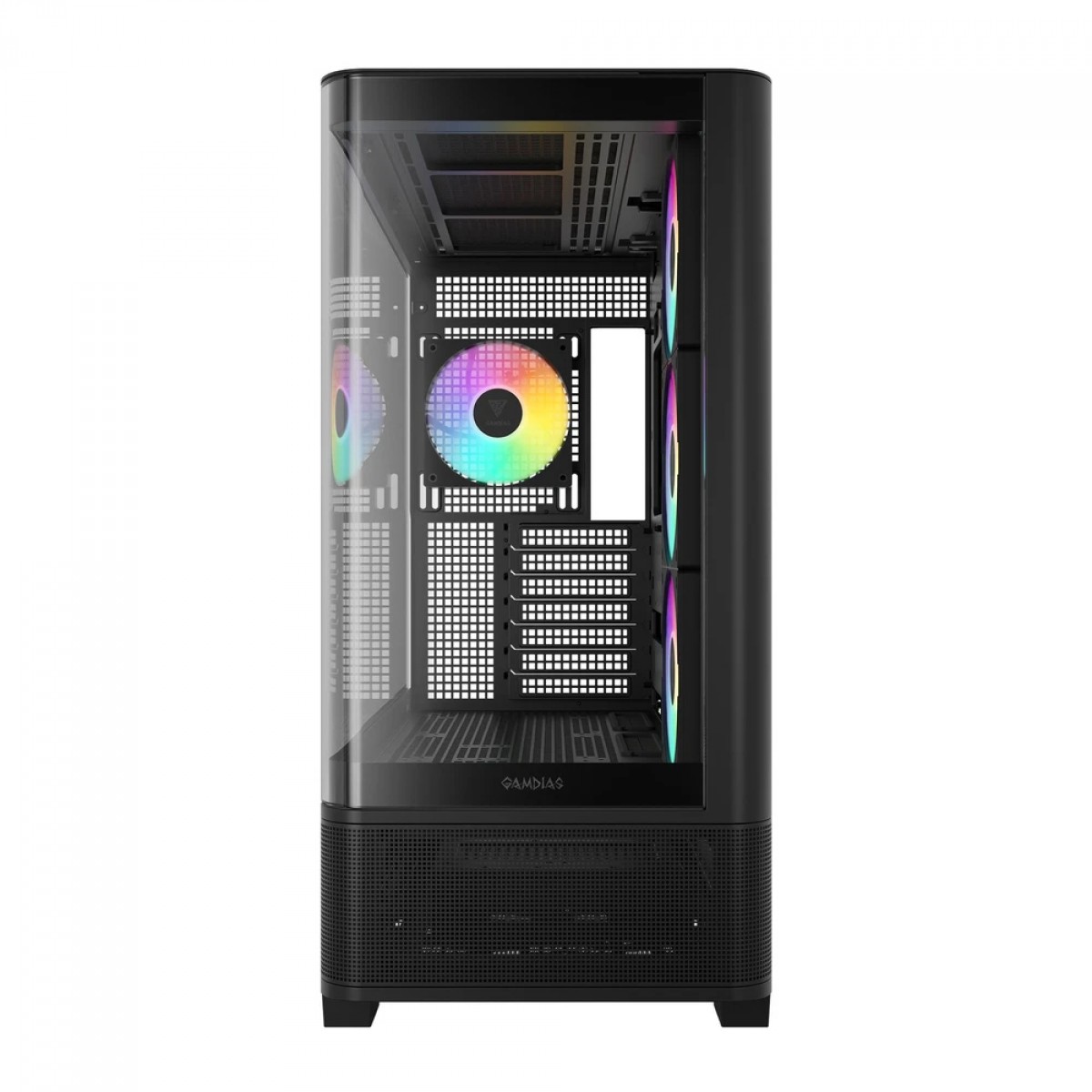 Gabinete Gamer Gamdias Atlas P2 CG ARGB, Mid Tower, Vidro Temperado, ATX, Sem Fonte, Com 4 Fans, Preto 