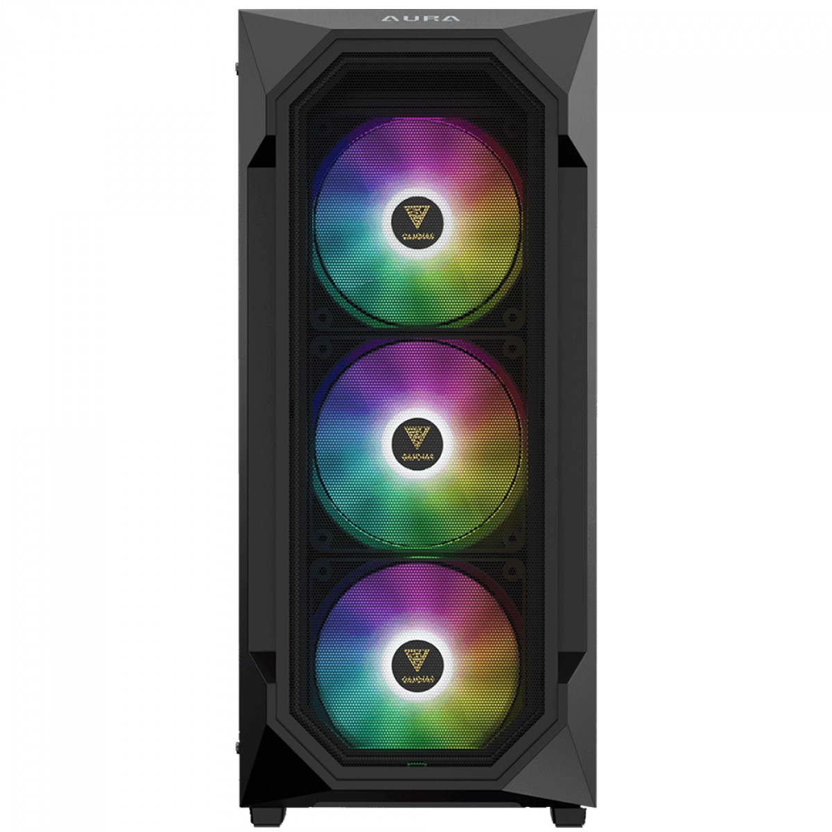Gabinete Gamer Gamdias Aura GC1 Elite ARGB, Vidro Temperado, ATX, Mid Tower, Com 4 Fans, Sem Fonte, Black