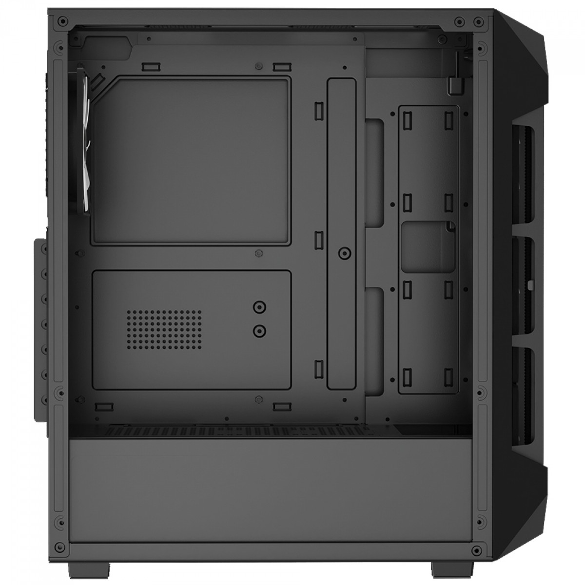 Gabinete Gamer Gamdias Aura GC1 Elite ARGB, Vidro Temperado, ATX, Mid Tower, Com 4 Fans, Sem Fonte, Black