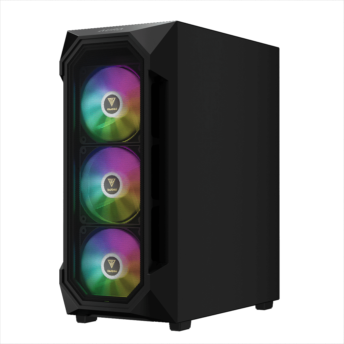 Gabinete Gamer Gamdias Aura GC1 Elite, Vidro Temperado, ATX, Mid Tower, RGB, Com 4 Fans, Sem Fonte, Black