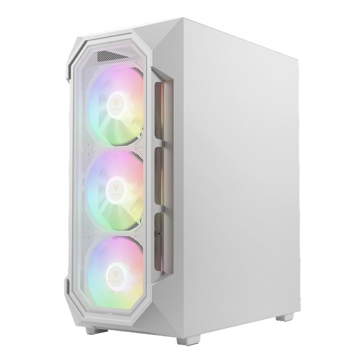 Gabinete Gamer Gamdias Aura GC1 Elite, Vidro Temperado, ATX, Mid Tower, RGB, Com 4 Fans, Sem Fonte, White