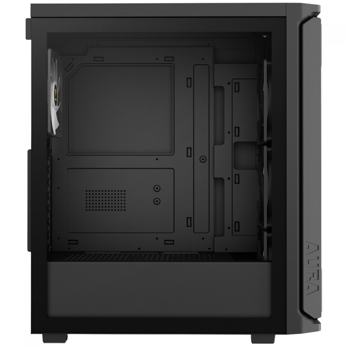 Gabinete Gamer Gamdias Aura GC11 ARGB, Mid Tower, Vidro Temperado, ATX, Sem Fonte, Com 4 Fans, Preto